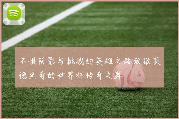 不惧阴影与挑战的英雄之路致敬莫德里奇的世界杯传奇之舞